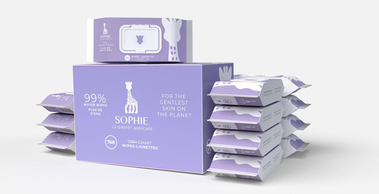 99% WATER BABY CLEANSING WIPES- 12 Packs of 64 Wipes (Changing Table S –  Sophie la Girafe Babycare